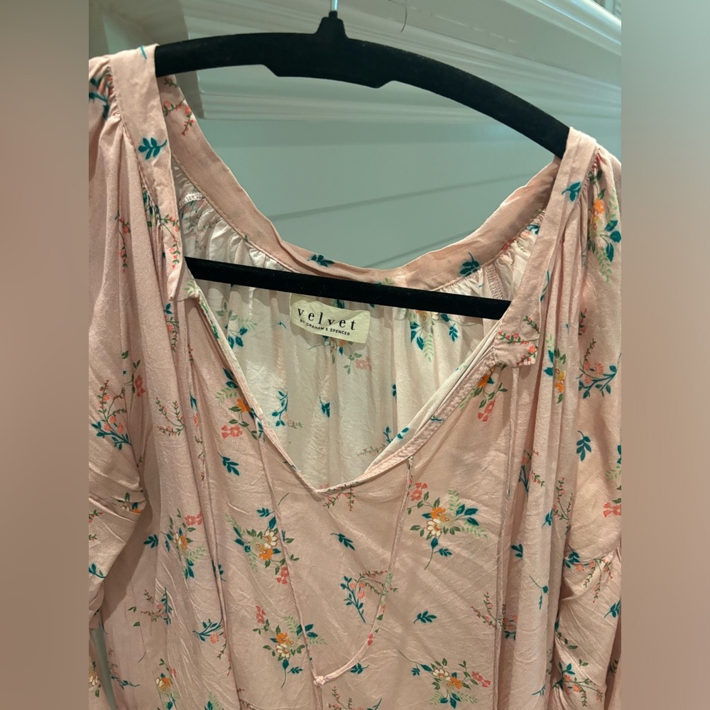 Velvet Sanderine Floral Print Peasant Top - Picture 8 of 9